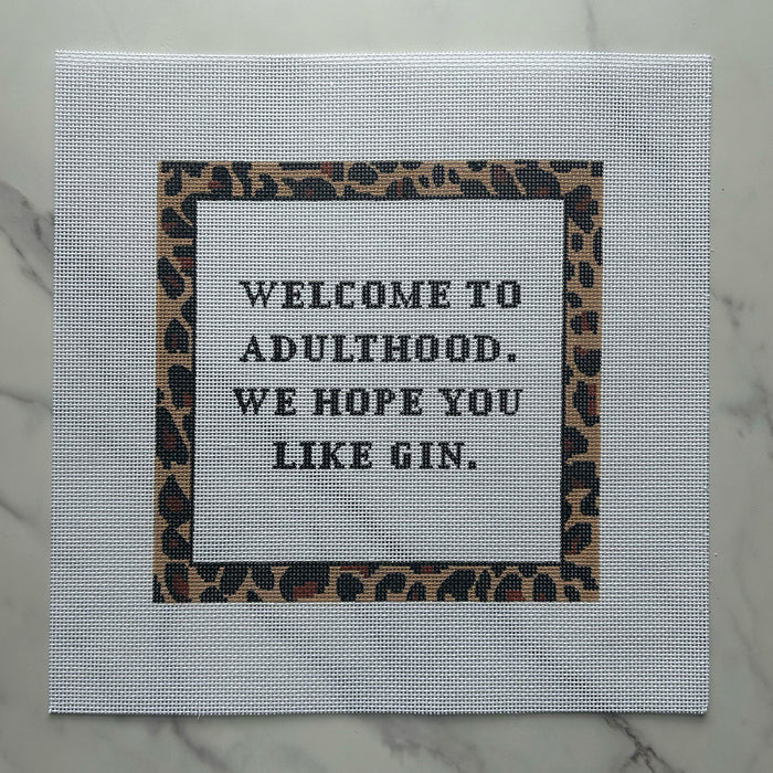 Imperfect: Adulthood Gin -  Needlepoint Canvas — Final Sale