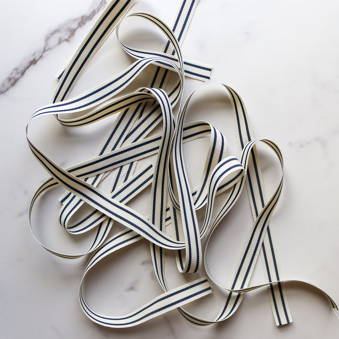 Navy Striped Ribbon